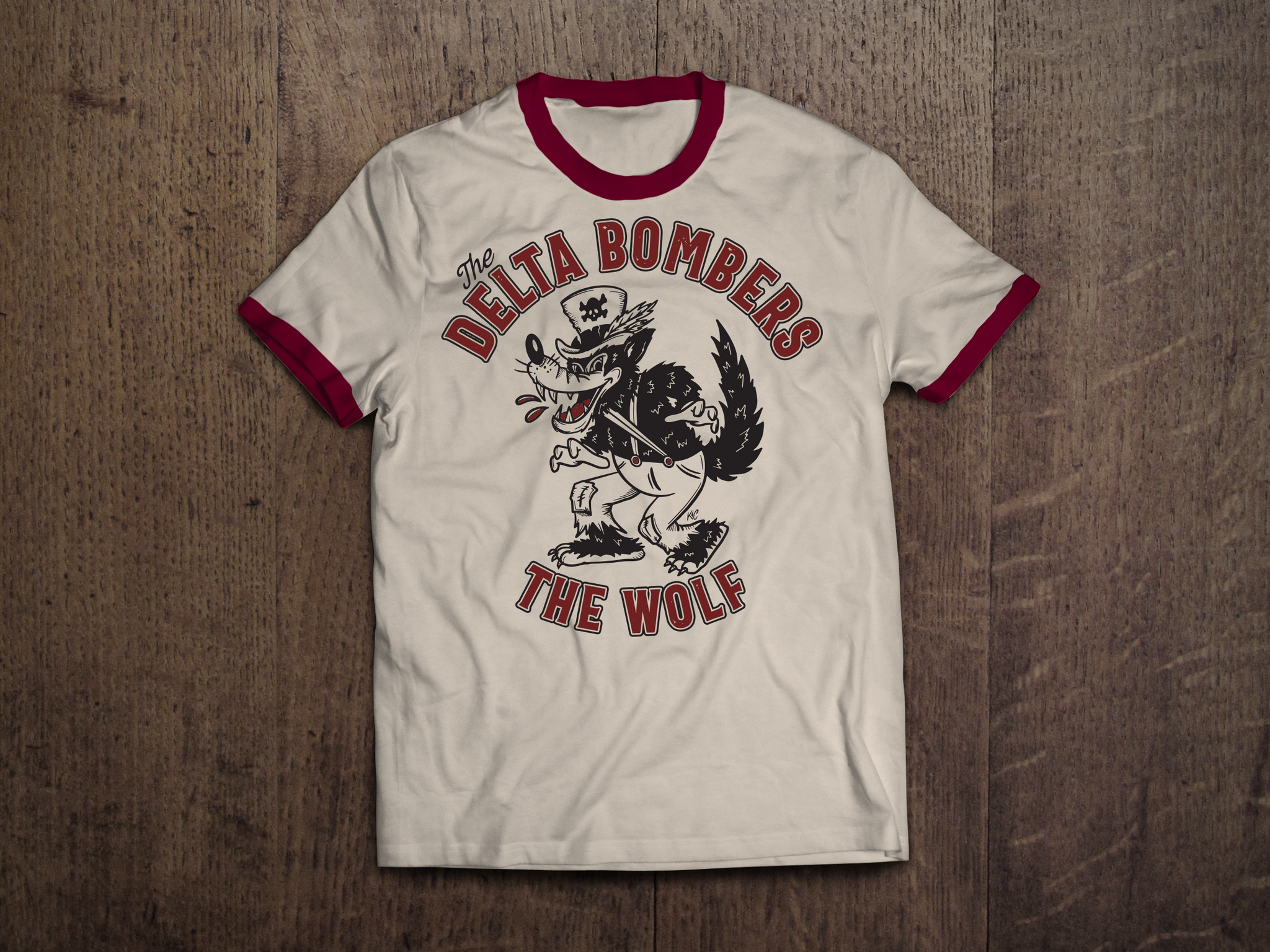 T-Shirt: Big Bad Wolf Vintage Ringer Unisex